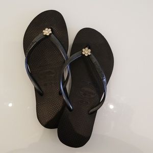 Havaianas Black slim flip Gold jewel